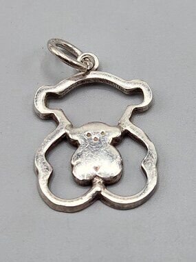 925 Sterling Silver Teddy Bear Charm Pendant 7/8" Mexico 3.3g